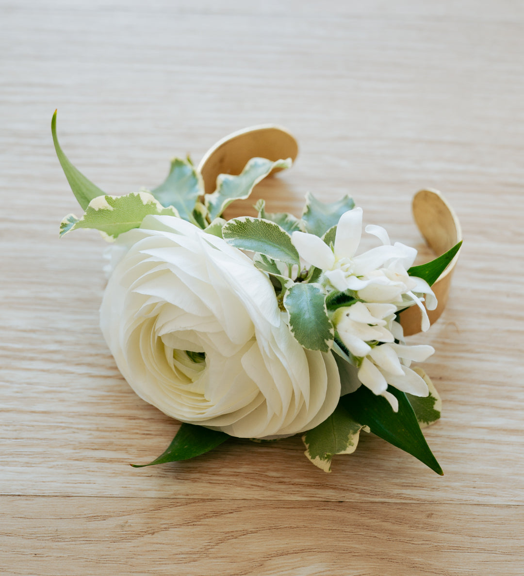 Neutral White Garden Wrist Corsage image 0